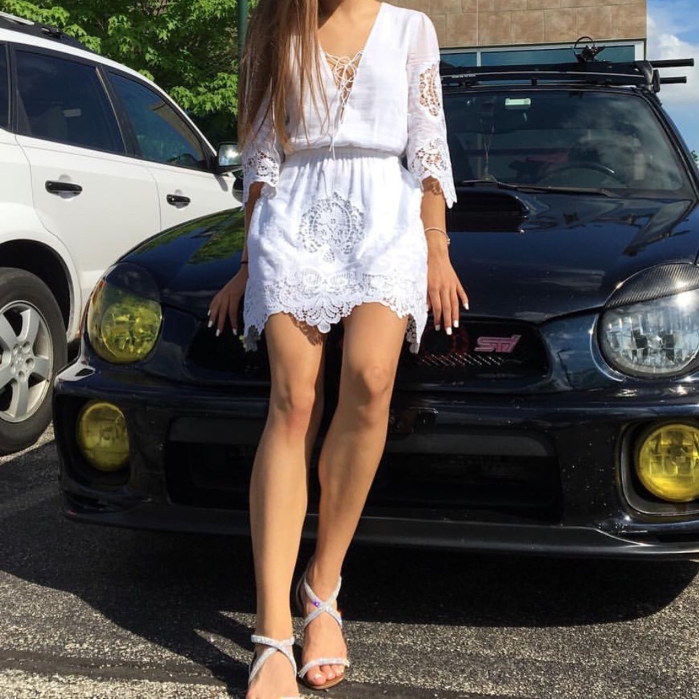 WHITE LACE BEBE DRESS